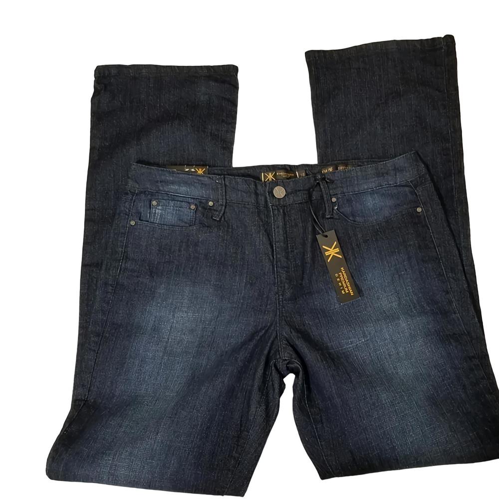 Kardashian Kollection Curvy Slim Boot Cut Jeans - Dark Blue Juniors Size 16 Nwt